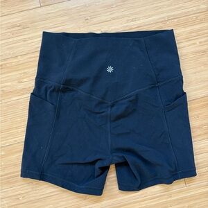 Athleta Black High-Rise Pocket Athletic Shorts
